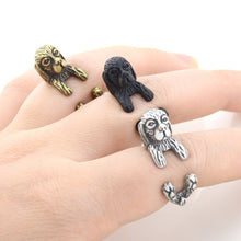 Load image into Gallery viewer, 3D Cavalier King Charles Spaniel Finger Wrap Rings-Dog Themed Jewellery-Cavalier King Charles Spaniel, Dogs, Jewellery, Ring-11