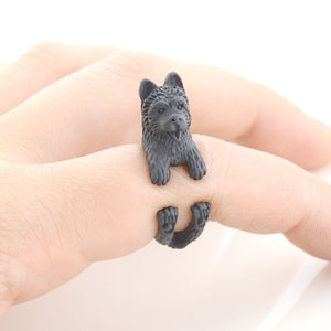 3D Chow Chow Finger Wrap Rings-Dog Themed Jewellery-Chow Chow, Dogs, Jewellery, Ring-Resizable-Black Gun-5