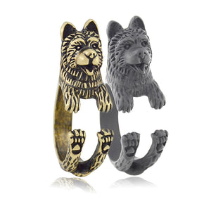 3D Chow Chow Finger Wrap Rings-Dog Themed Jewellery-Chow Chow, Dogs, Jewellery, Ring-7