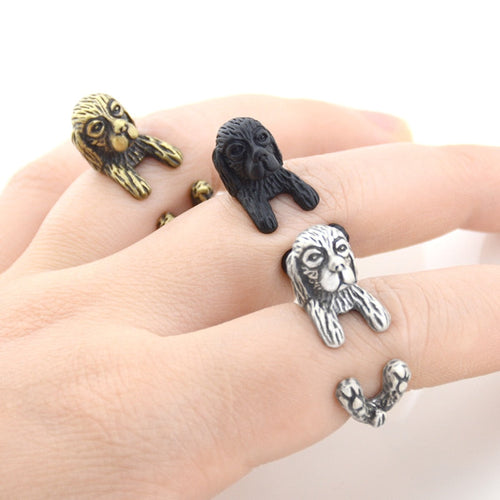 3D Cocker Spaniel Finger Wrap Rings-Dog Themed Jewellery-Cocker Spaniel, Dogs, Jewellery, Ring-1