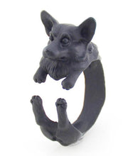 Load image into Gallery viewer, 3D Corgi Finger Wrap Rings-Dog Themed Jewellery-Corgi, Dogs, Jewellery, Ring-Resizable-Black Gun-5