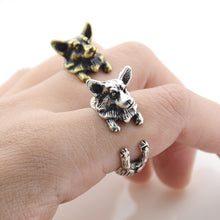 Load image into Gallery viewer, 3D Corgi Finger Wrap Rings-Dog Themed Jewellery-Corgi, Dogs, Jewellery, Ring-6