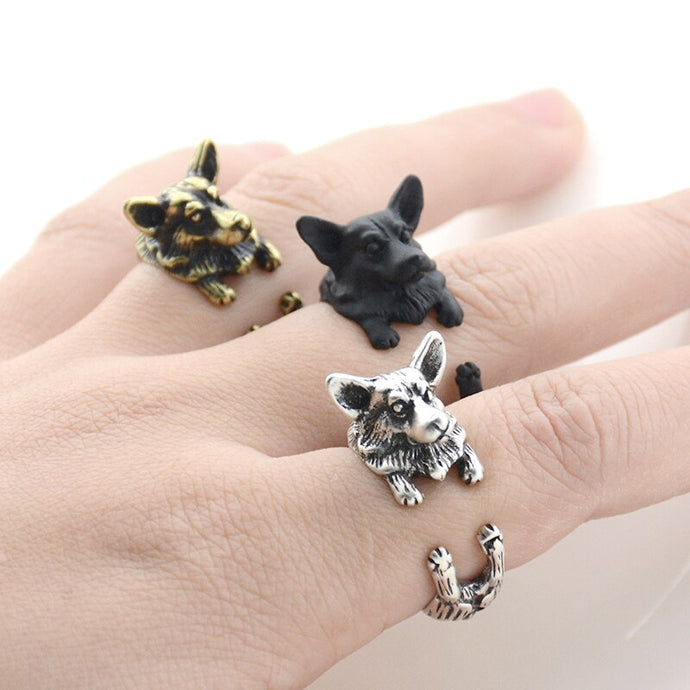3D Corgi Finger Wrap Rings-Dog Themed Jewellery-Corgi, Dogs, Jewellery, Ring-1