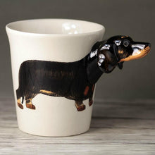 Load image into Gallery viewer, Image of a 3D Dachshund coffee mug