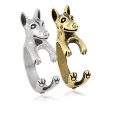 Load image into Gallery viewer, 3D Doberman Finger Wrap Rings-Dog Themed Jewellery-Doberman, Dogs, Jewellery, Ring-5