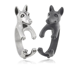 3D Doberman Finger Wrap Rings-Dog Themed Jewellery-Doberman, Dogs, Jewellery, Ring-9