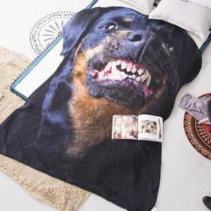 Doggo Shaped Warm Throw BlanketHome DecorGrowling RottweilerLarge