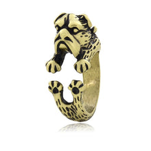 Load image into Gallery viewer, 3D English Bulldog Finger Wrap Rings-Dog Themed Jewellery-Dogs, English Bulldog, Jewellery, Ring-Antique Bronze-3