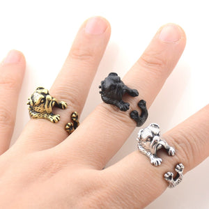 3D English Bulldog Finger Wrap Rings-Dog Themed Jewellery-Dogs, English Bulldog, Jewellery, Ring-1