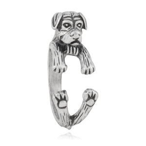 3D English Mastiff Finger Wrap Rings-Dog Themed Jewellery-Dogs, English Mastiff, Jewellery, Ring-3