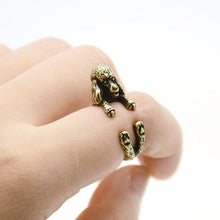 Load image into Gallery viewer, 3D French Poodle Finger Wrap Rings-Dog Themed Jewellery-Dogs, Jewellery, Poodle, Ring-Resizable-Antique Bronze-5