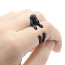 Load image into Gallery viewer, 3D French Poodle Finger Wrap Rings-Dog Themed Jewellery-Dogs, Jewellery, Poodle, Ring-Resizable-Black Gun-7