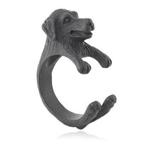 Load image into Gallery viewer, 3D Golden Retriever Finger Wrap Rings-Dog Themed Jewellery-Dogs, Golden Retriever, Jewellery, Ring-Resizable-Black Gun-8