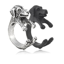 Load image into Gallery viewer, 3D Golden Retriever Finger Wrap Rings-Dog Themed Jewellery-Dogs, Golden Retriever, Jewellery, Ring-9
