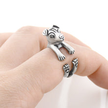 Load image into Gallery viewer, 3D Jack Russell Terrier Finger Wrap Rings-Dog Themed Jewellery-Dogs, Jack Russell Terrier, Jewellery, Ring-Resizable-Antique Silver-2
