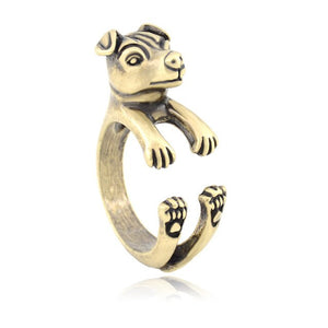3D Jack Russell Terrier Finger Wrap Rings-Dog Themed Jewellery-Dogs, Jack Russell Terrier, Jewellery, Ring-Resizable-Antique Bronze-4