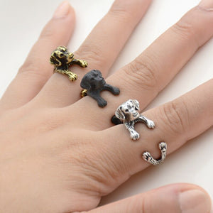 3D Labrador Finger Wrap Rings-Dog Themed Jewellery-Black Labrador, Chocolate Labrador, Dogs, Jewellery, Labrador, Ring-9