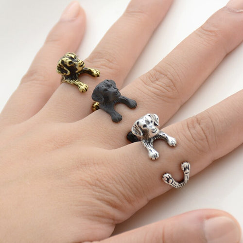 3D Labrador Finger Wrap Rings-Dog Themed Jewellery-Black Labrador, Chocolate Labrador, Dogs, Jewellery, Labrador, Ring-1