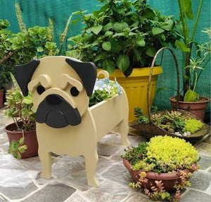 3D Pied Black and White French Bulldog Love Small Flower Planter-Home Decor-Dogs, Flower Pot, French Bulldog, Home Decor-Pug-14