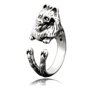 Image of a Pomeranian ring in silver