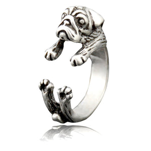 3D Pug Finger Wrap Rings-Dog Themed Jewellery-Dogs, Jewellery, Pug, Ring-7