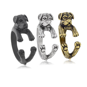 3D Rottweiler Finger Wrap Rings-Dog Themed Jewellery-Dogs, Jewellery, Ring, Rottweiler-10