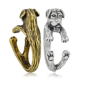 3D Rottweiler Finger Wrap Rings-Dog Themed Jewellery-Dogs, Jewellery, Ring, Rottweiler-9