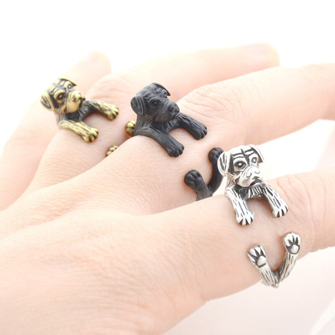 3D Rottweiler Finger Wrap Rings-Dog Themed Jewellery-Dogs, Jewellery, Ring, Rottweiler-1