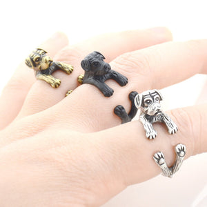 3D Saint Bernard Finger Wrap Rings-Dog Themed Jewellery-Dogs, Jewellery, Ring, Saint Bernard-1