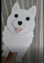 Load image into Gallery viewer, Image of a super cute Samoyed flower pot in the most adorable 3D orange Samoyed design