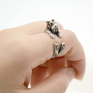 3D Schnauzer Finger Wrap Rings-Dog Themed Jewellery-Dogs, Jewellery, Ring, Schnauzer-3