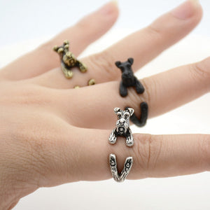 3D Schnauzer Finger Wrap Rings-Dog Themed Jewellery-Dogs, Jewellery, Ring, Schnauzer-9