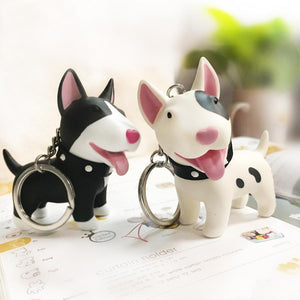 3D Shiba Inu Love KeychainAccessoriesBull Terrier - White