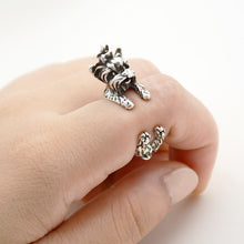Load image into Gallery viewer, 3D West Highland Terrier Finger Wrap Rings-Dog Themed Jewellery-Dogs, Jewellery, Ring, West Highland Terrier-Resizable-Antique Silver-2