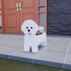 3D White Great Dane Love Small Flower Planter-Home Decor-Dogs, Flower Pot, Great Dane, Home Decor-Bichon Frise-7