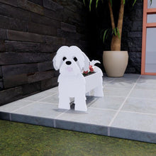 Load image into Gallery viewer, 3D White Poodle Love Small Flower Planter-Home Decor-Dogs, Flower Pot, Home Decor, Poodle-Maltese-18