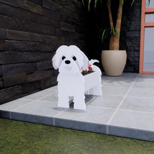 3D White Poodle Love Small Flower Planter-Home Decor-Dogs, Flower Pot, Home Decor, Poodle-Maltese-18
