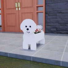 Load image into Gallery viewer, 3D White Poodle Love Small Flower Planter-Home Decor-Dogs, Flower Pot, Home Decor, Poodle-Bichon Frise-7
