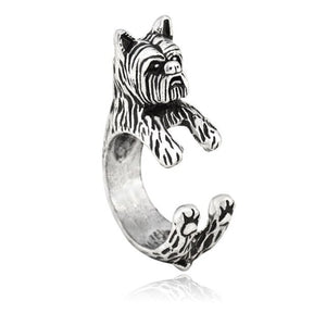 3D Yorkshire Terrier Finger Wrap Rings-Dog Themed Jewellery-Dogs, Jewellery, Ring, Yorkshire Terrier-3