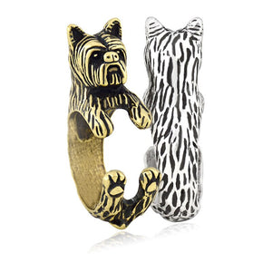 3D Yorkshire Terrier Finger Wrap Rings-Dog Themed Jewellery-Dogs, Jewellery, Ring, Yorkshire Terrier-5