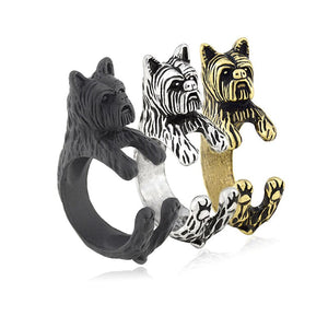 3D Yorkshire Terrier Finger Wrap Rings-Dog Themed Jewellery-Dogs, Jewellery, Ring, Yorkshire Terrier-8