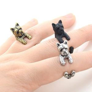 3D Yorkshire Terrier Finger Wrap Rings-Dog Themed Jewellery-Dogs, Jewellery, Ring, Yorkshire Terrier-9