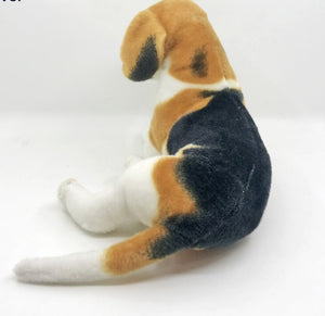 image of an adorable beagle stuffed animal plush toy in white background - sideview