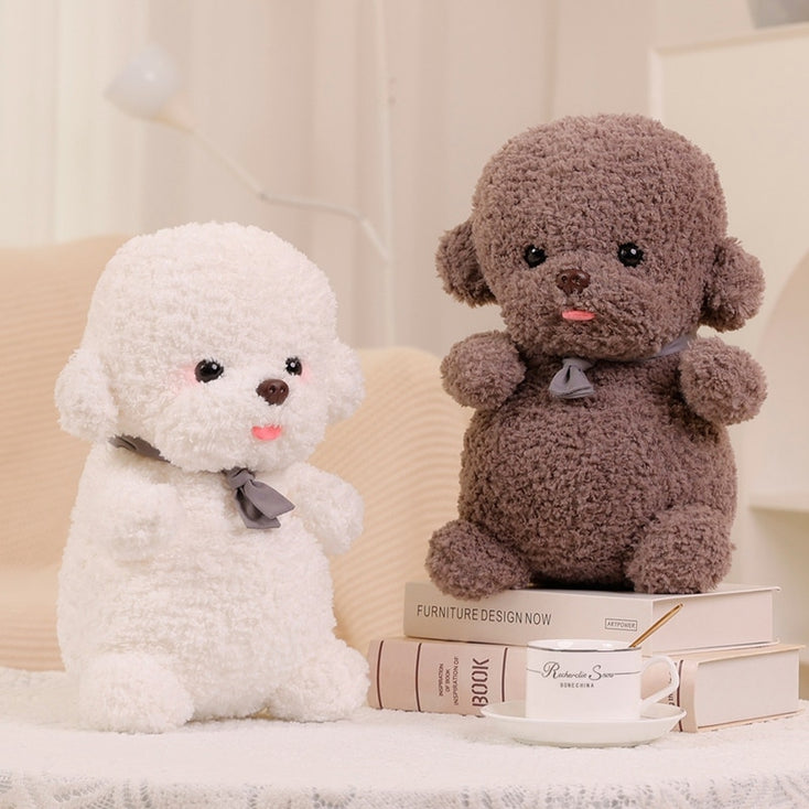 image of a white and brown bichon frise stuffed animal plush toys
