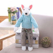 Load image into Gallery viewer, image of a bull terrier stuffed animal plush toy - blue