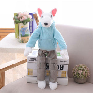 image of a bull terrier stuffed animal plush toy - blue