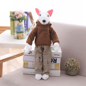 image of a bull terrier stuffed animal plush toy - brown