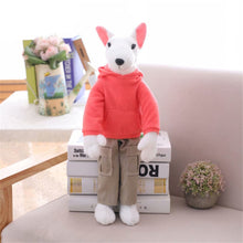Load image into Gallery viewer, image of a bull terrier stuffed animal plush toy - red