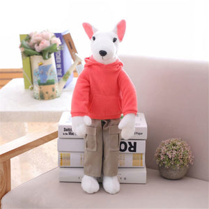 image of a bull terrier stuffed animal plush toy - red