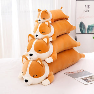 image of different sizes of a corgi stuffed animal plush pillow